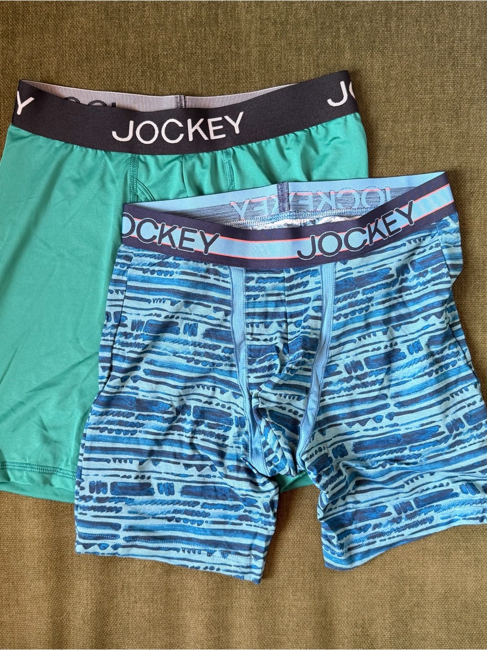 Jockey Men’s Teal Solid & Light Blue Pattern Boxer Briefs - 2-Pack